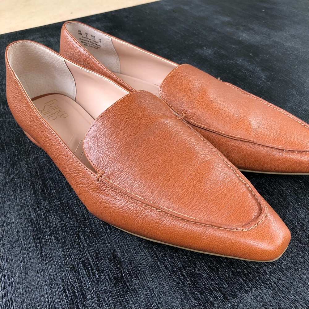 Franco Sarto Balica Cognac Leather Flats Loafers